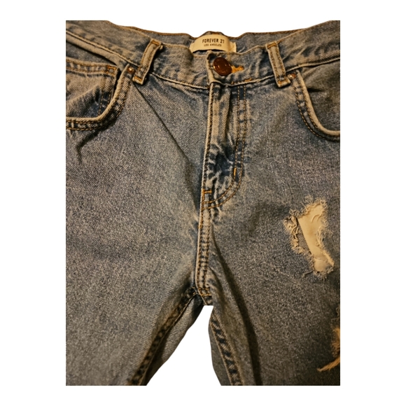 Forever 21 Blue High Rise Faded Distresed Jeans - Picture 5 of 6